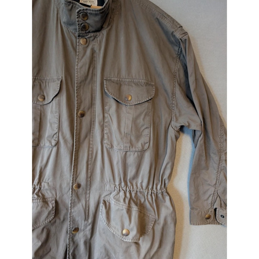 Vtg Harry Ii By Harry Rosen Brown Military Field Coat Jacket Large Chore Barn View 4
